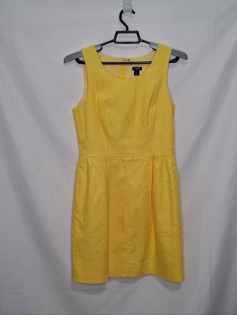 J. Crew Yellow Fit & Flare Dress with Pockets Size 6